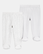 Pack dos pantalones algodón grises NB