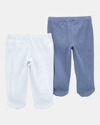 Pack de 2 pantalones con pie en tonos azules NB
