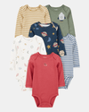 Pack of six long-sleeved cotton space-themed bodysuits