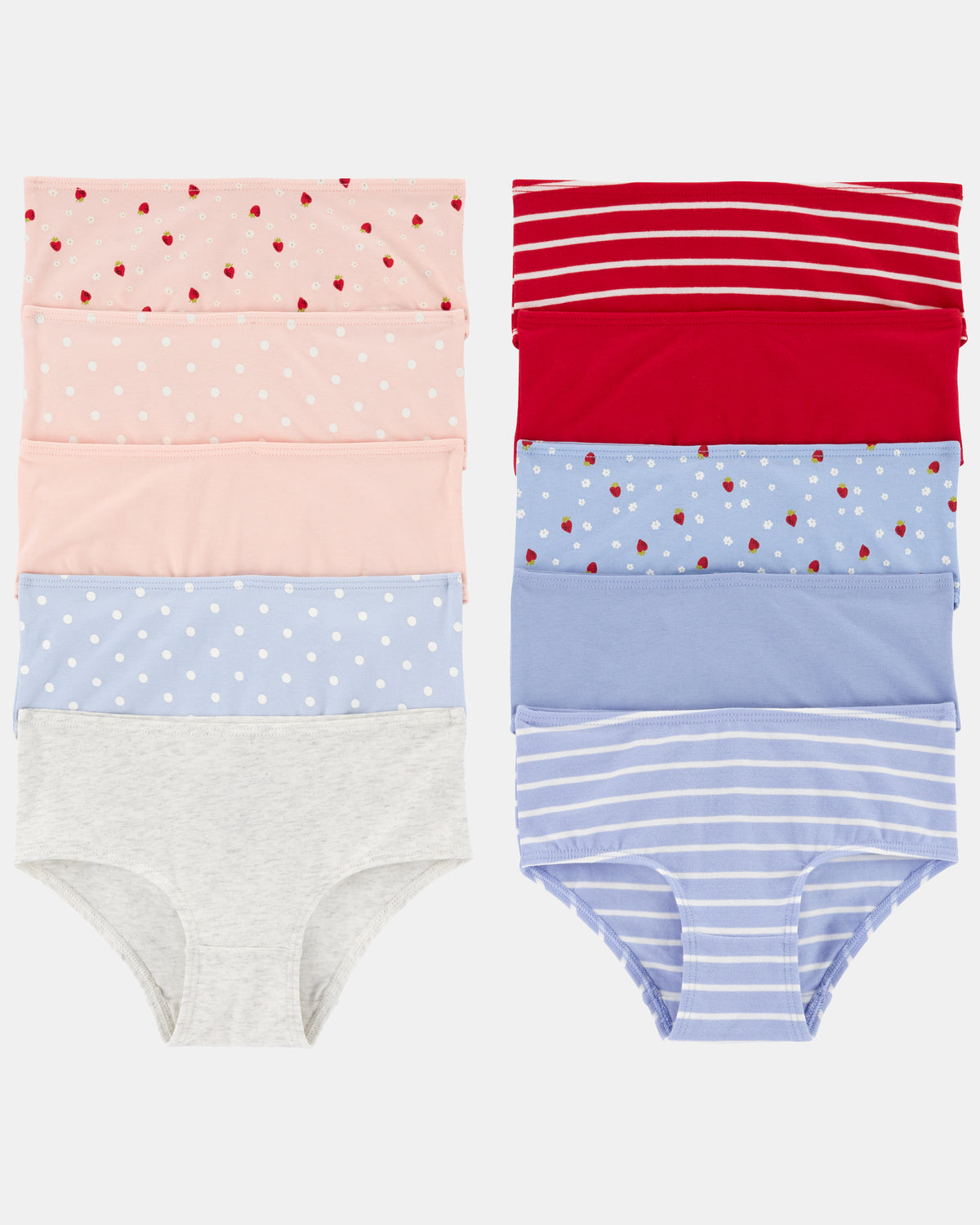 Pack 10 unidades de ropa interior, fresas en azul