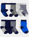 Pack 10 pares de calcetines infantiles de rayas, gris