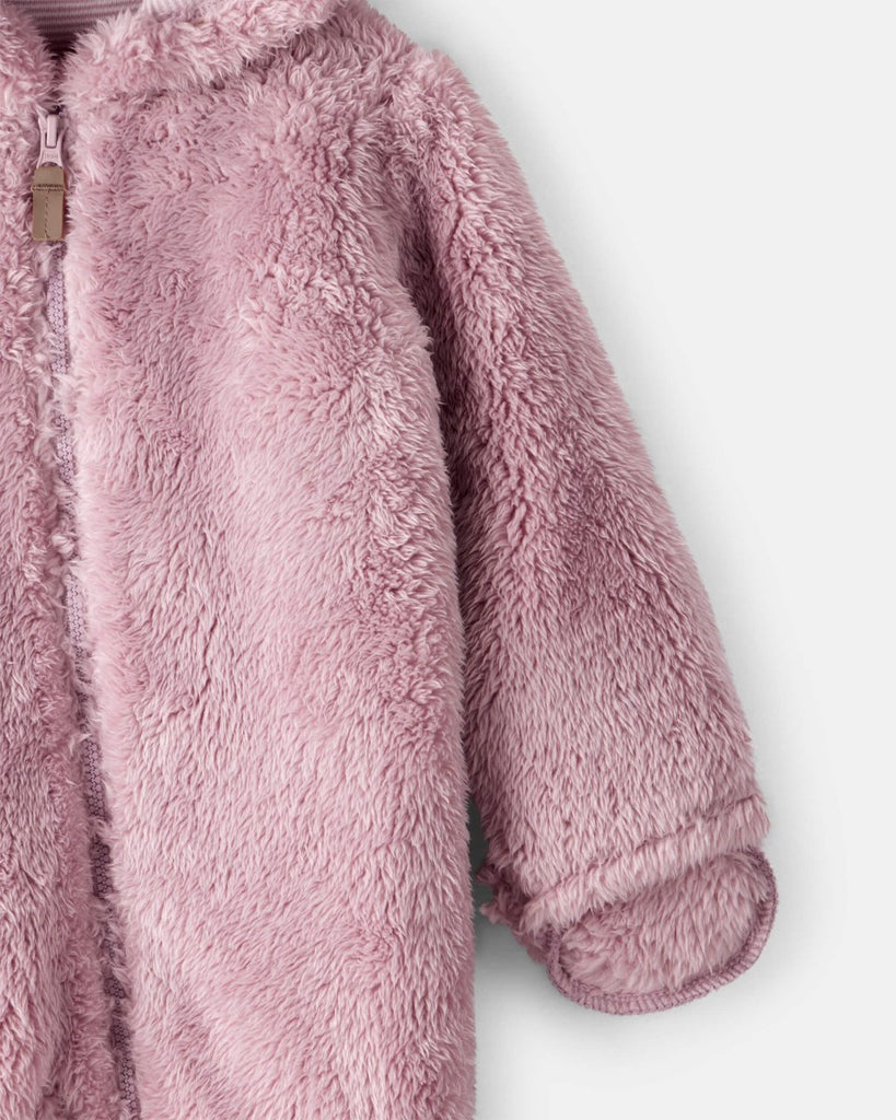 Astronauta abrigo para bebé con diseño rosa liso con sherpa - Carter's