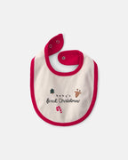 Babero «Baby's First Christmas», rojo y crema - Carter's