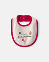 Babero «Baby's First Christmas», rojo y crema