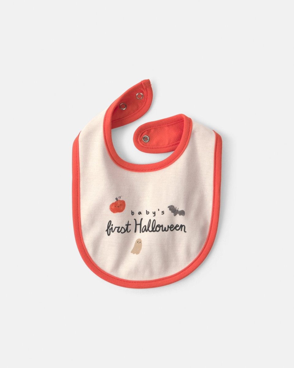 Babero «Baby's First Halloween», calabaza en crema - Carter's