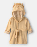 Bata de rizo con capucha de león, amarillo