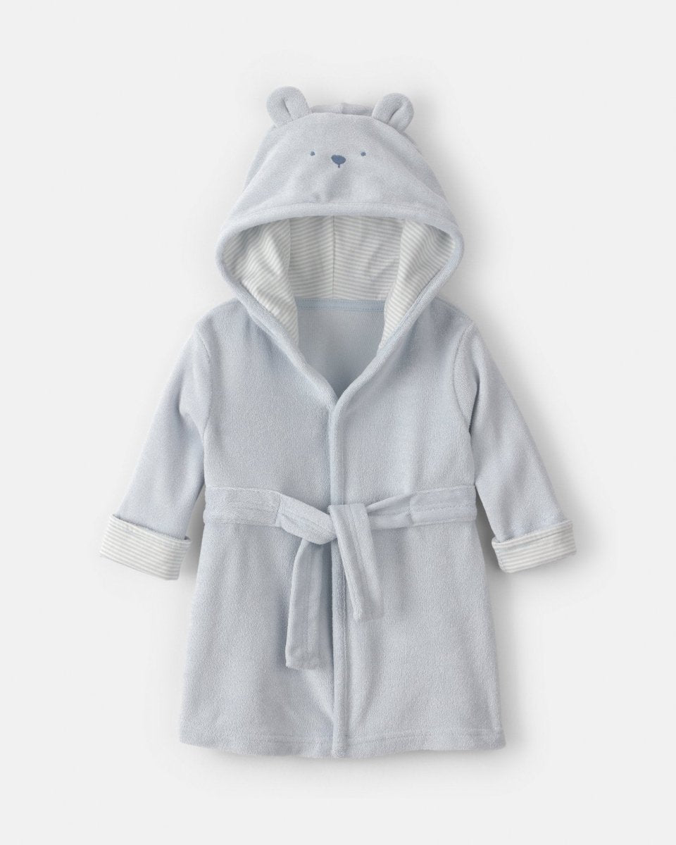 Bata de rizo con capucha y orejas de oso, azul - Carter's