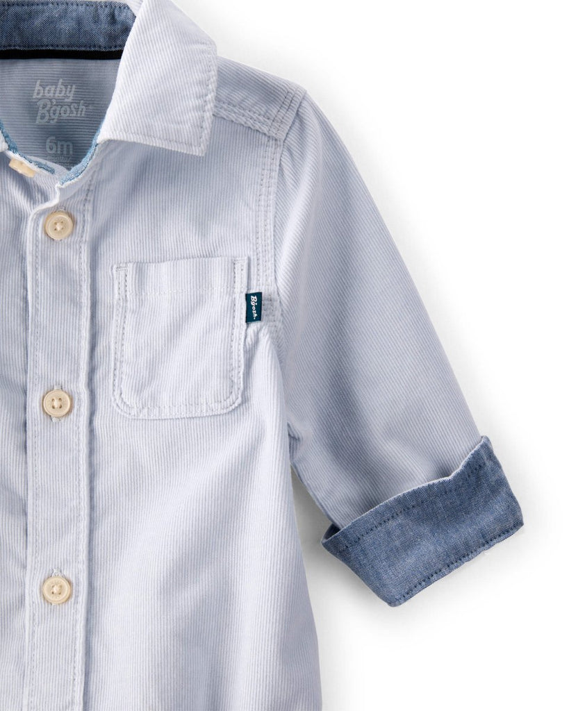 Body camisa de pana con botones azul - Carter's