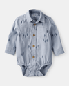 Cotton bodysuit with tree print