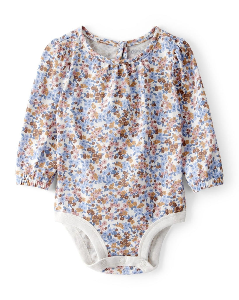 Body de manga larga con estampado floral para bebé niña - Carter's