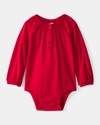 Fashionable red button-down bodysuit