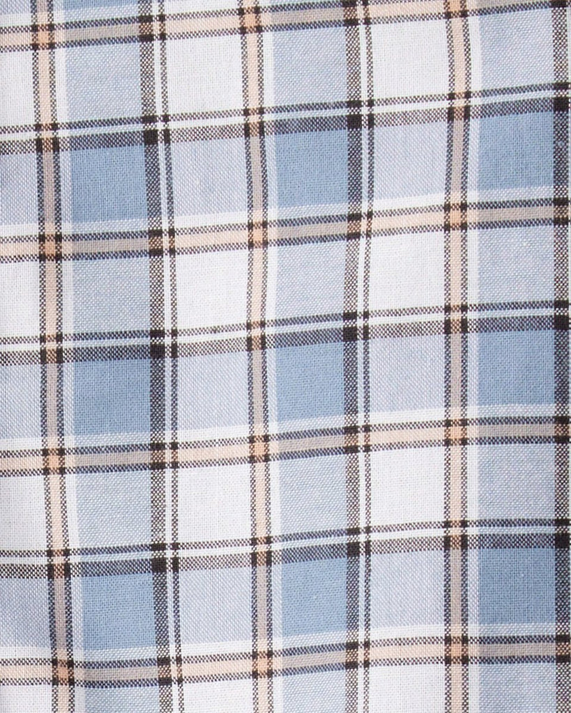 Body de moda de algodón con botones a cuadros azul - Carter's