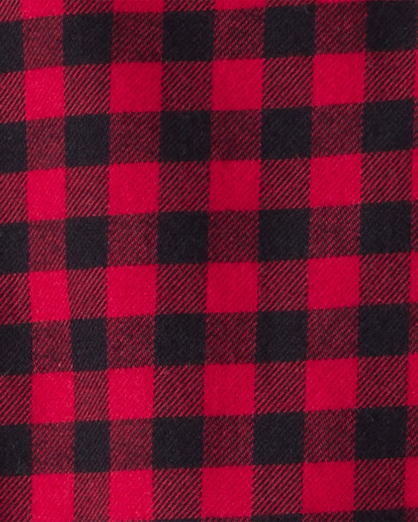 Body de moda de algodón con botones a cuadros rojo - Carter's