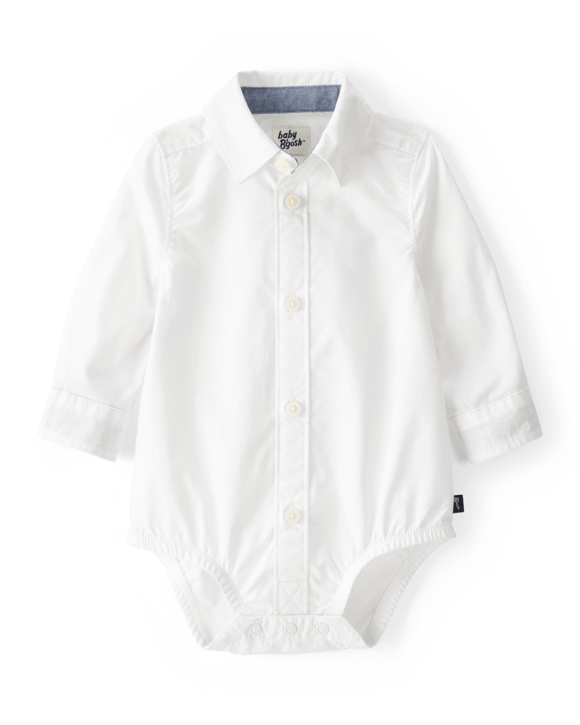 Body de tejido plano blanco para bebé niño, colección Baby B'gosh - Carter's