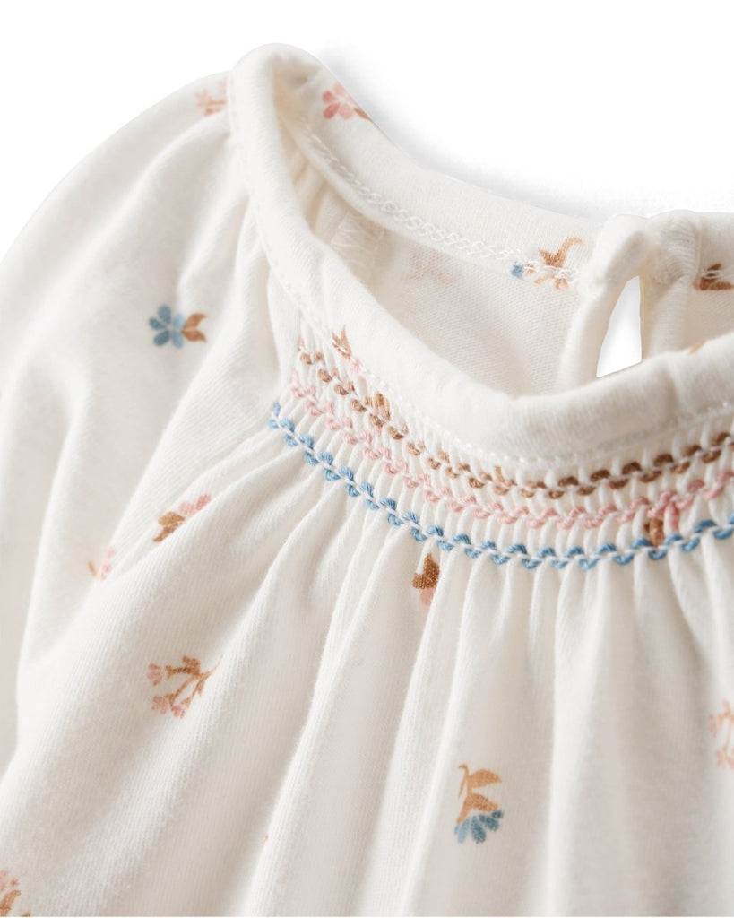 Body tejido con estampado floral color marfil para bebé niña - Carter's