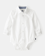 Body tipo camisa blanco de manga larga - Carter's