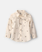 Camisa de manga larga con estampado de perros, crema - Carter's