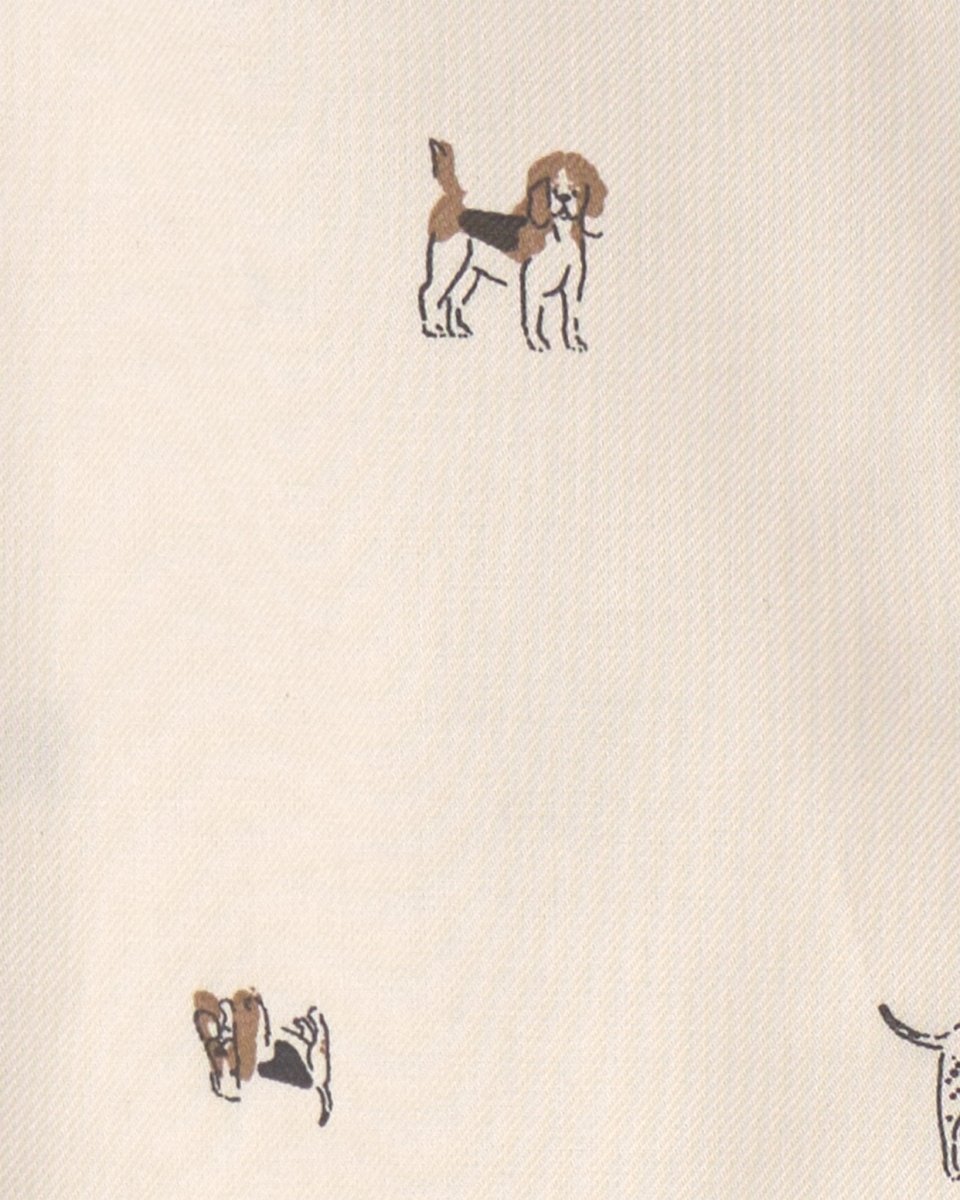Camisa de manga larga con estampado de perros, crema - Carter's