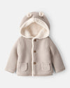 Cotton sherpa knit cardigan