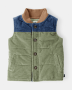 Chaleco de pana verde sin mangas - Carter's