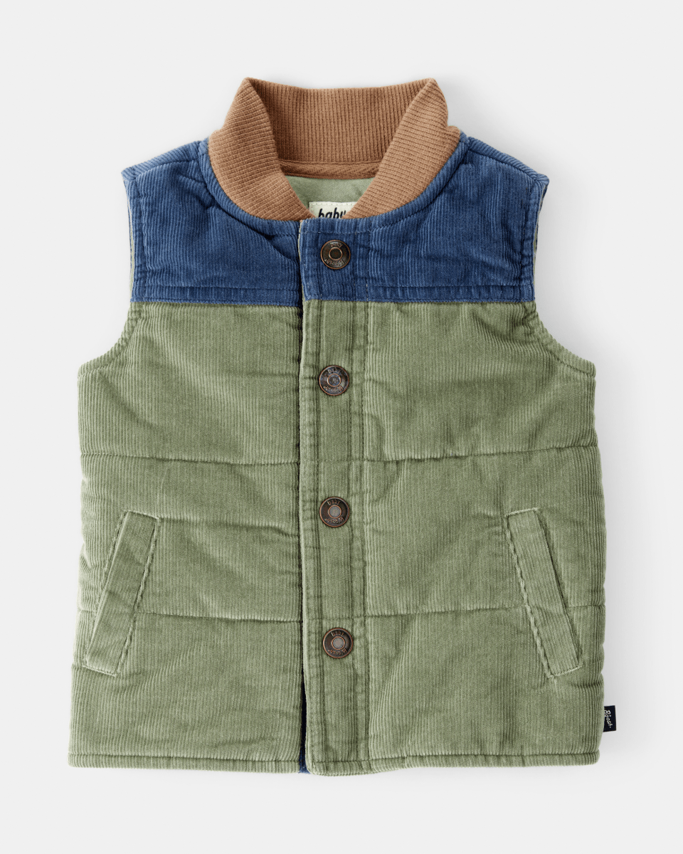 Chaleco de pana verde sin mangas - Carter's