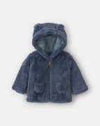 Chaqueta de borreguito con capucha de oso, azul - Carter's