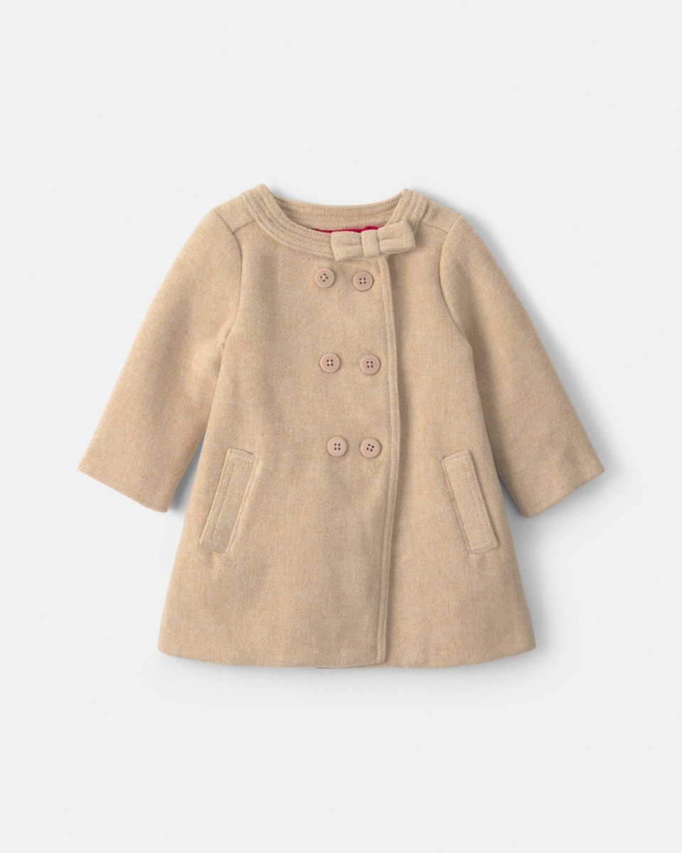 Chaqueta de fieltro forrada con lazo, marrón - Carter's