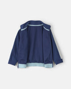 Chaqueta de popelín con cremallera y bloques de color, azul - Carter's