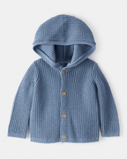 Chaqueta de punto con capucha, azul - Carter's