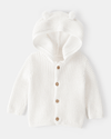 Hooded cardigan with bear design