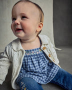 Chaqueta de punto fair isle con cuello bebé, crema - Carter's