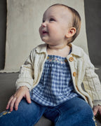 Chaqueta de punto fair isle con cuello bebé, crema - Carter's