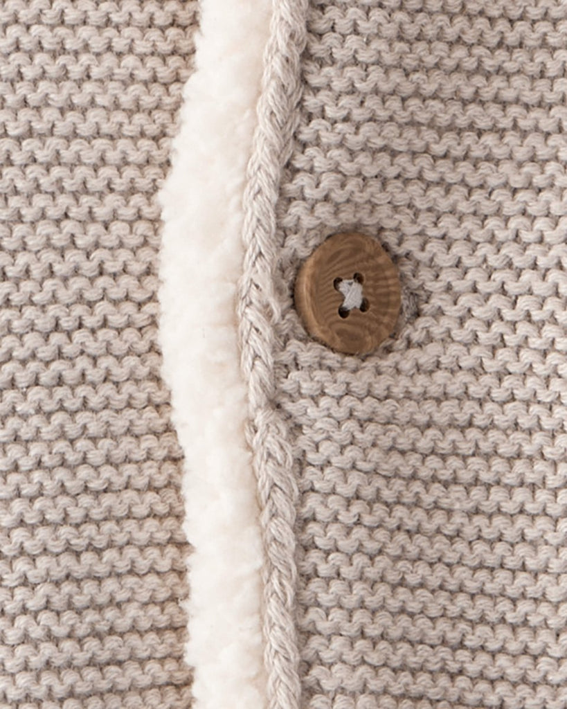 Chaqueta para bebé con diseño liso gris con sherpa - Carter's