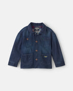 Chaqueta vaquera con forro de cuadros, lavado oscuro - Carter's