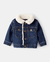Baby sherpa-lined denim jacket