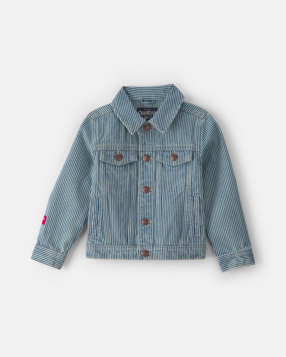 Chaqueta vaquera con rayas hickory, lavado claro - Carter's