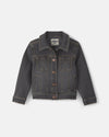 Chaqueta vaquera elástica, lavado gris oscuro