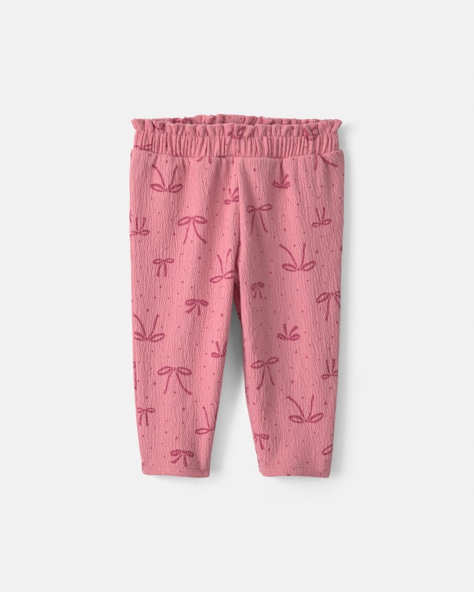 Conjunto 2 piezas, body con lazo y pantalón en rosa - Carter's