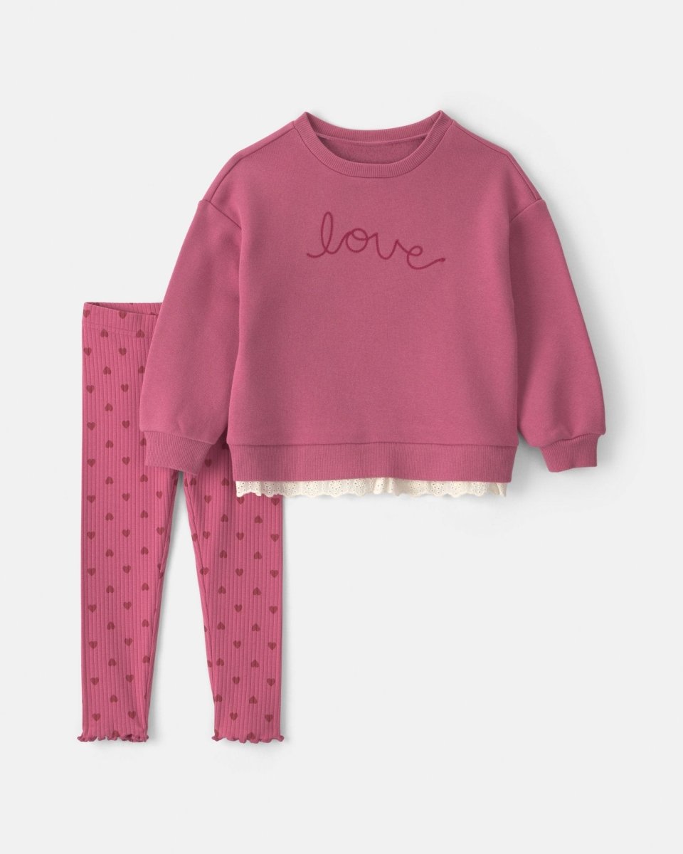 Conjunto 2 piezas, camiseta «Love» y pantalón en rosa - Carter's