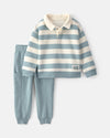 Conjunto 2 piezas de polar, sudadera henley a rayas y jogger