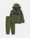 Conjunto 2 piezas de polar, sudadera y pantalón, verde