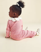Conjunto 2 piezas de punto, jersey con cuello de ganchillo, rosa - Carter's