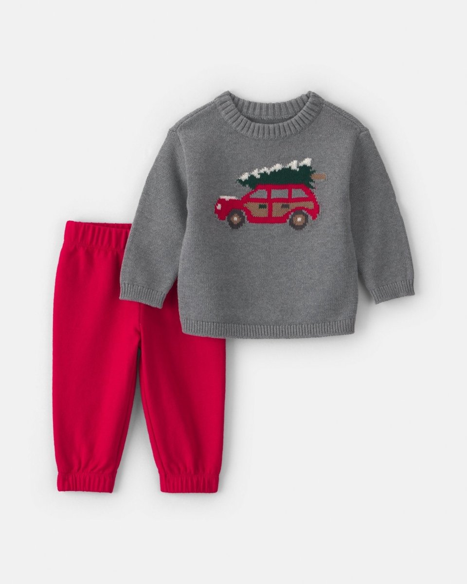 Conjunto 2 piezas, jersey con coche y árbol de Navidad - Carter's