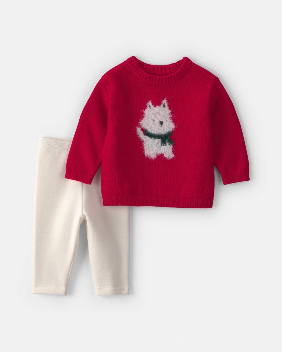 Conjunto 2 piezas, jersey de perrito y pantalón en rojo - Carter's