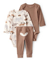 Two-piece brown set with two bodysuits and pants