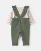 Conjunto 2 piezas, peto acolchado verde oliva y camiseta - Carter's