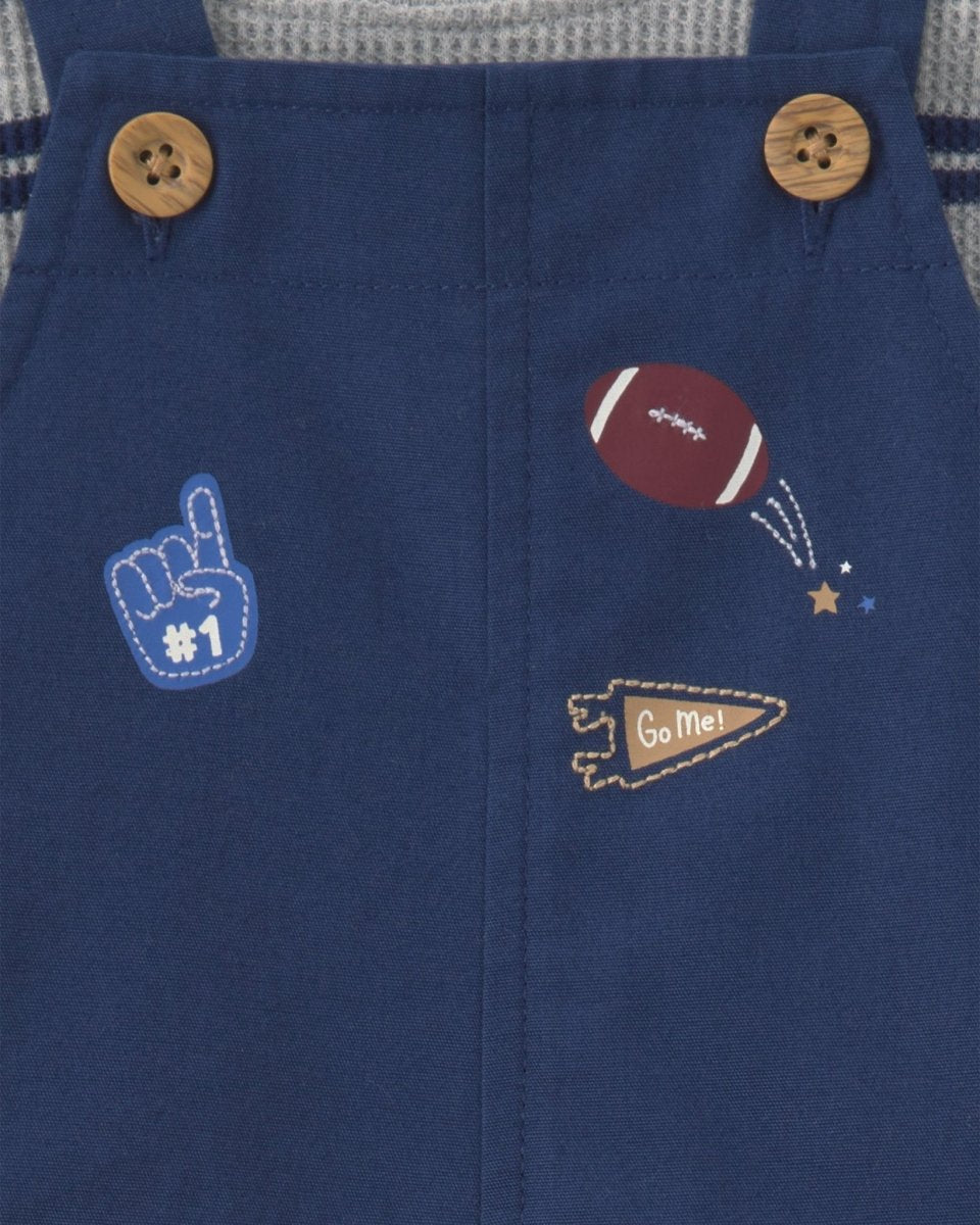 Conjunto 2 piezas, peto de lona con parches de fútbol - Carter's