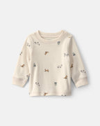 Conjunto 2 piezas, peto de lona y camiseta con lobo - Carter's