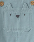 Conjunto 2 piezas, peto de lona y camiseta con lobo - Carter's