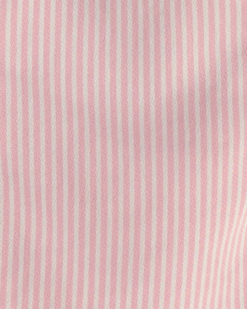 Conjunto 2 piezas, peto de rayas rosa y camiseta calada - Carter's